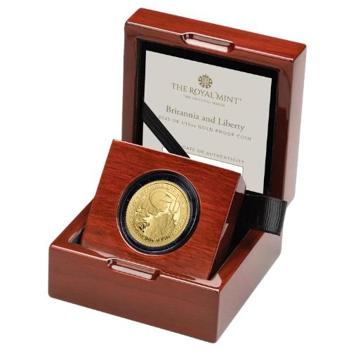 2025 1/10 oz .9999 Fine Gold - British Gold Britannia and Liberty Proof Coin - Image 2