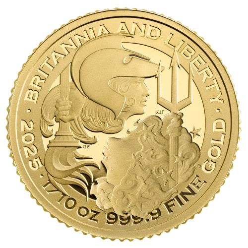2025 1/10 oz .9999 Fine Gold - British Gold Britannia and Liberty Proof Coin