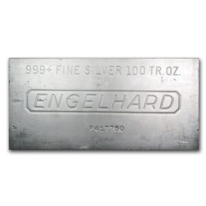 100 oz .999 Fine Silver Bar - ENGELHARD