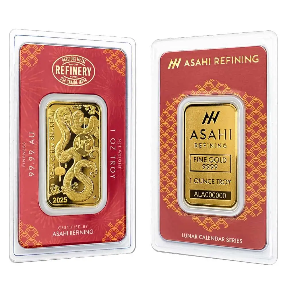 2025 - 1 oz .9999 Fine Gold - ASAHI - Lunar Snake (in Assay)