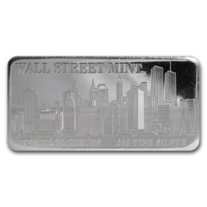 10 oz .999 Fine Silver Bar - Wall Street Mint (Type 1)