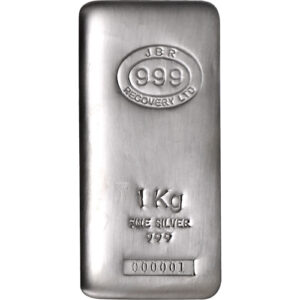 1 Kilo (32.15 ozt) .999 Fine Silver - JBR Silver Cast Bar (New)