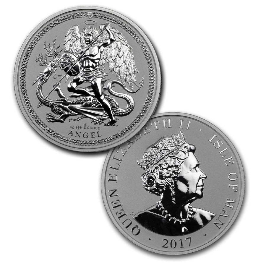 2017 Isle of Man 2-Coin Silver Angel Proof/Reverse Proof Set - Image 3