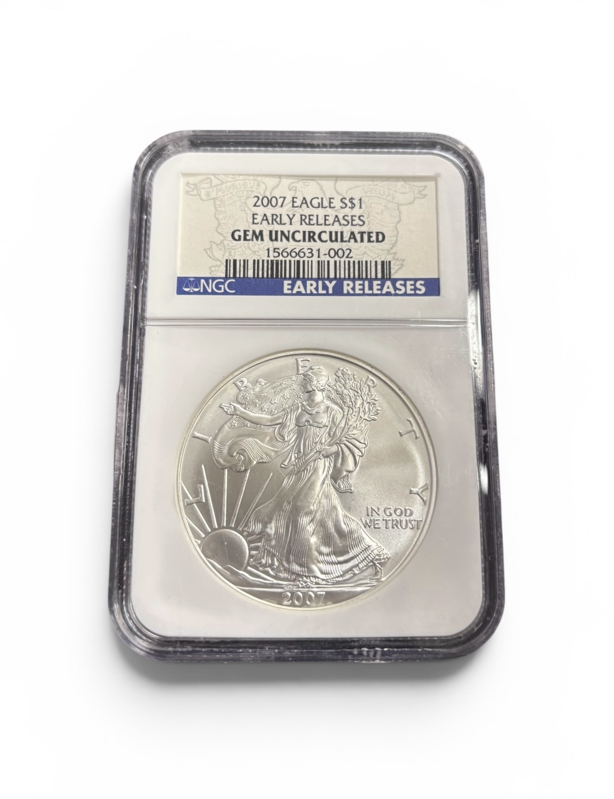2007 - 1 oz American Silver Eagle - GEM UNCIRCULATED - Early Release - NGC