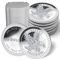 (20 oz Tube) 1 oz .999 Fine Silver Round - SD Bullion - Freedom Round