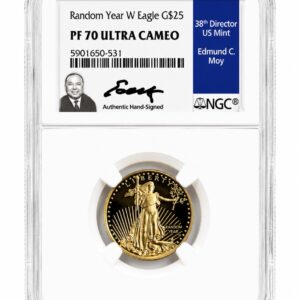 1/2 oz American Gold Eagle Proof - NGC PF70 Ultra Cameo - Edmund C. Moy Signature Series - Random Year