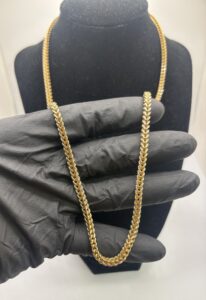 10KT Yellow and White Gold - Box Link Chain - 3MM - 23 Inch - 17.3 Grams