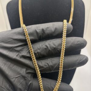 10KT Yellow and White Gold - Box Link Chain - 3MM - 23 Inch - 17.3 Grams