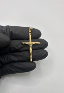 14KT Solid Yellow Gold Cross - 6.4 Grams - 2 Inches
