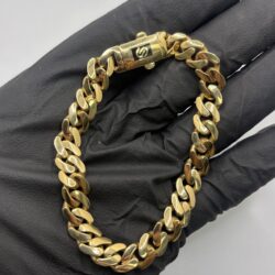 18KT Semi Hollow Cuban Link Bracelet - 8 Inch - 8MM - 14.5 Grams