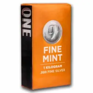 1 Kilo .999 Fine Silver Cast-Poured Silver Bar - 9Fine Mint