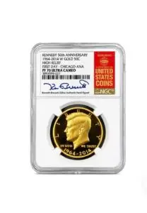 50th Anniversary High Relief - NGC PF70 Ultra Cameo - First Day Chicago ANA