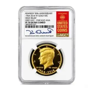 50th Anniversary High Relief - NGC PF70 Ultra Cameo - First Day Chicago ANA